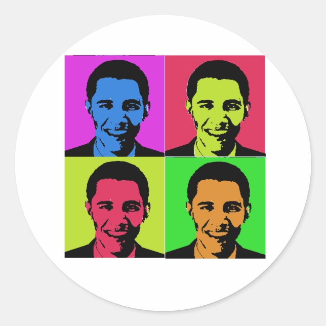 Obama Portrait Classic Round Sticker (Front)