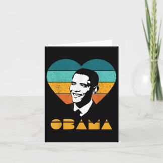 Obama Portrait Retro Vintage Heart  Card