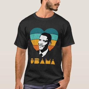 Obama Portrait Retro Vintage Heart T-Shirt