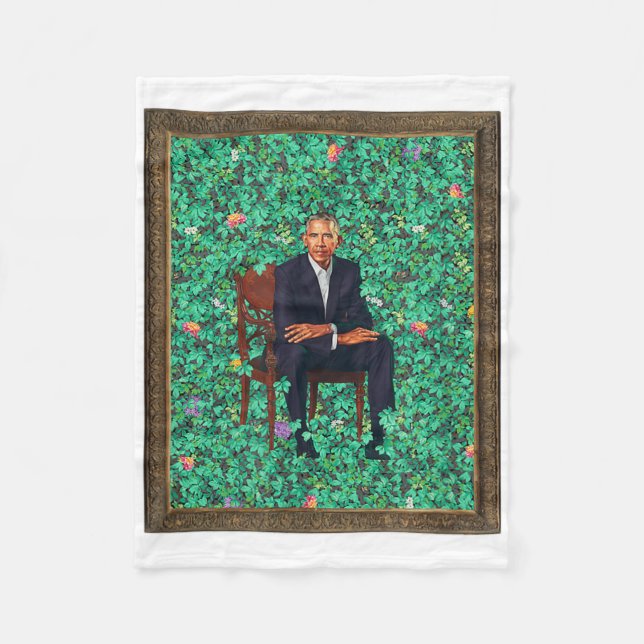 Obama Portrait Tee  Fleece Blanket (Front)