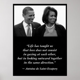 OBAMA POSTER, Antoine de Saint-Exupery quote Poster