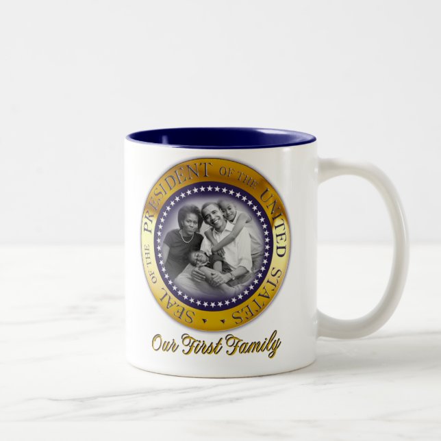 Obama Presidential Seal Portrait Two-Tone Coffee Mug (Right)