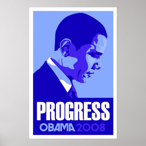Obama _ Progress Blue Poster