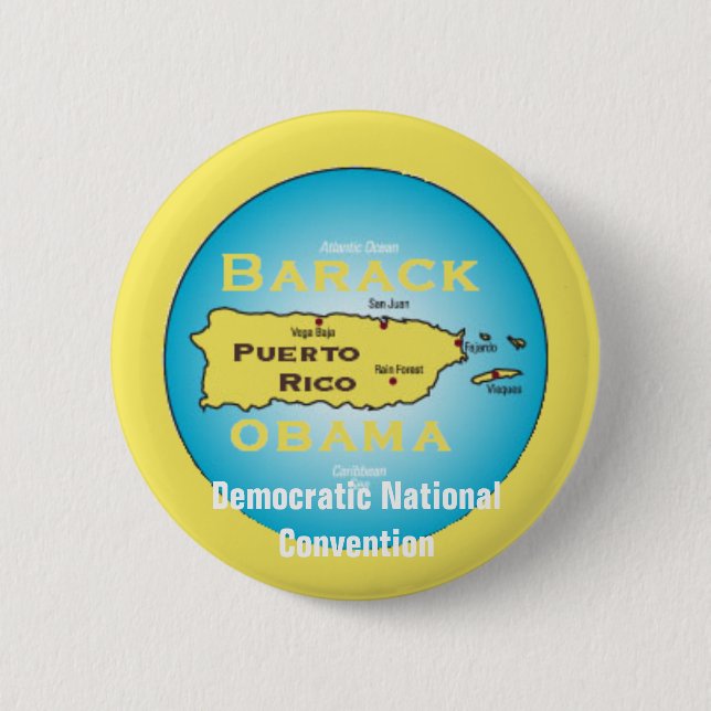 Obama Puerto Rico DNC Button (Front)