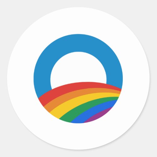 Obama Rainbow Classic Round Sticker