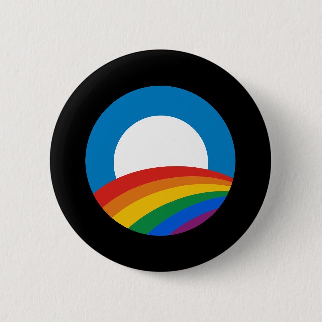 Obama Rainbow Pinback Button (Front)