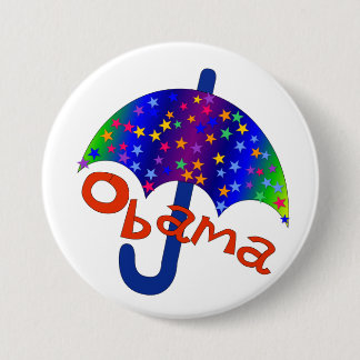 Obama Rainbow Umbrella Pinback Button