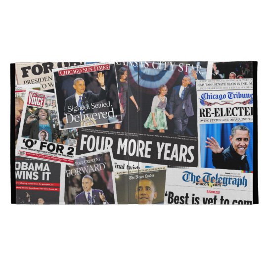 Obama Re-Election Newspaper Collage iPad Folio iPad Folio Cases