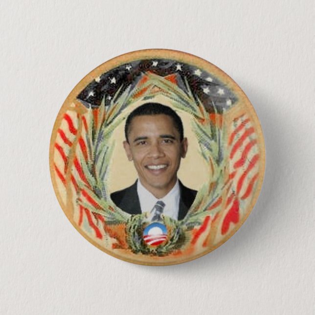 Obama Retro Style Button (Front)