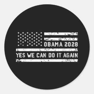 Obama Retro Vintage Patriotic 2028 Political Prote Classic Round Sticker