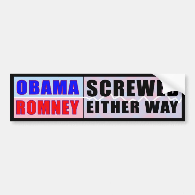 Obama Romney - Screwed Either Way bumper sticker. Bumper Sticker (Front)