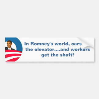 Obama - Romney Shafts Workers Bumper Sticker