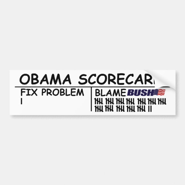Obama Scorecard - Updated Bumper Sticker (Front)