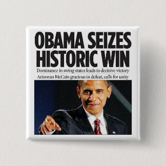Obama Seizes Historic Win Button