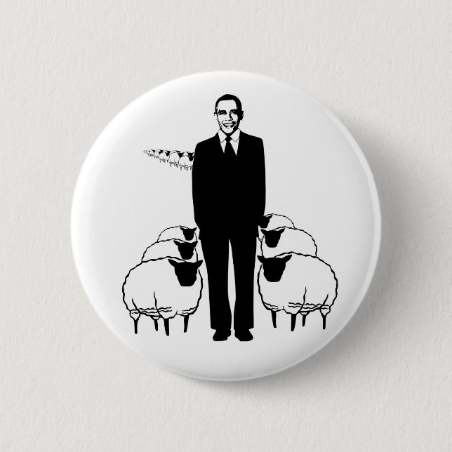 Obama Sheep Pinback Button (Front)