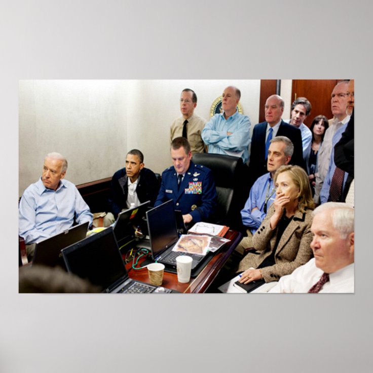 Obama Situation Room Photo bin Laded Killed Poster | Zazzle