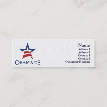Obama - Skinny Mini Business Card by ZazzleProfileCards at Zazzle