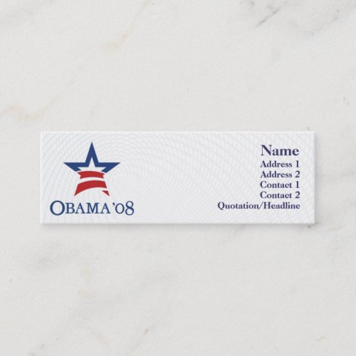 Obama - Skinny Business Card Templates