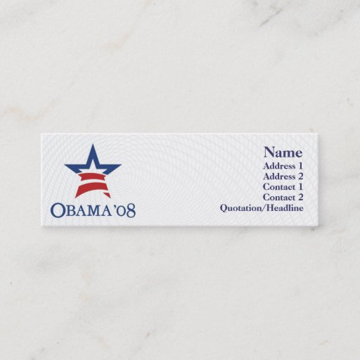 Customizable Obama - Skinny Business Card Templates