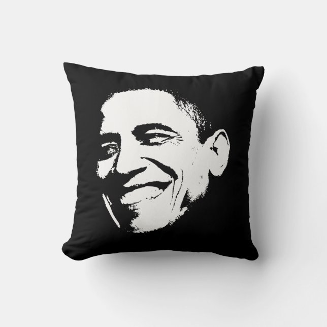Obama Smile Stencil Side Throw Pillow (Front)