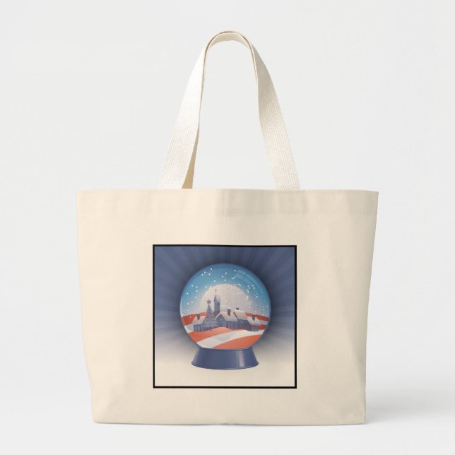 obama snow globe large tote bag (Front)