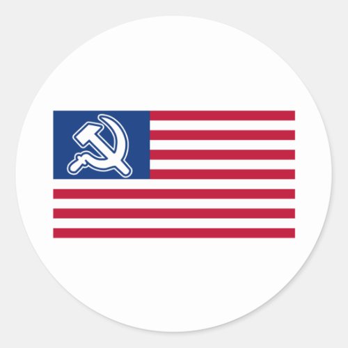 Obama Socialist Flag Classic Round Sticker