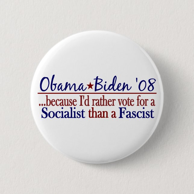 Obama Socialist Pinback Button (Front)