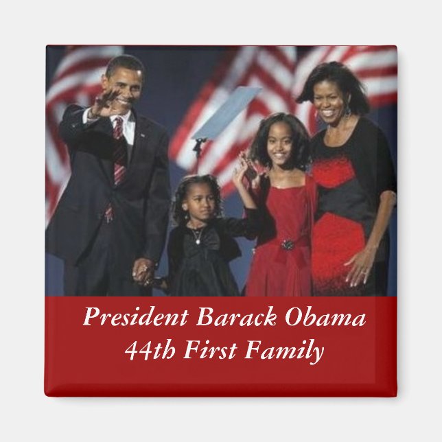 Obama Souvenir Square Magnet (Front)
