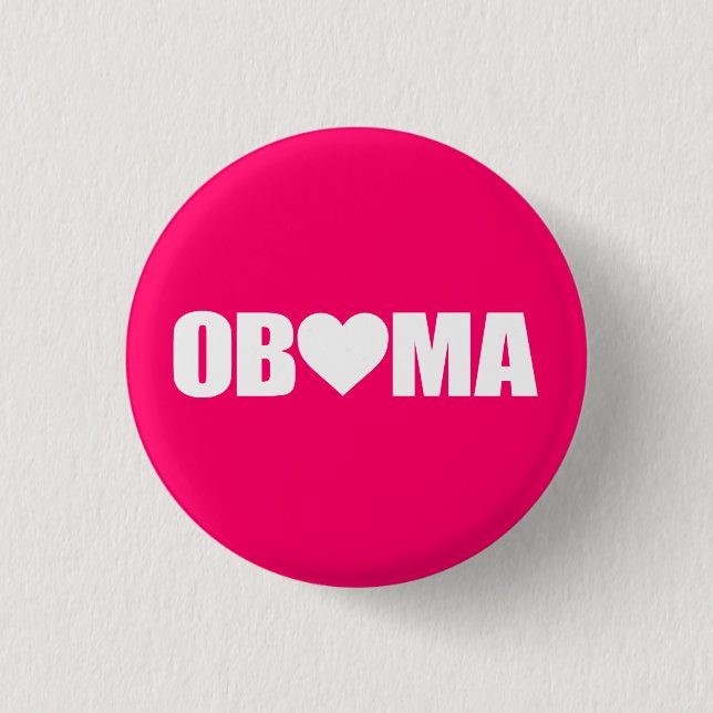 "'OBAMA' SPELLED WITH HEART" BUTTON (Front)