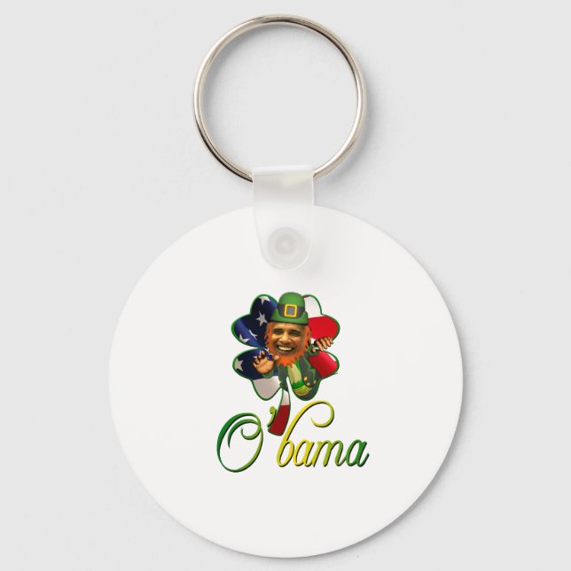 Obama St. Patrick's Day Spirit Keychain (Front)