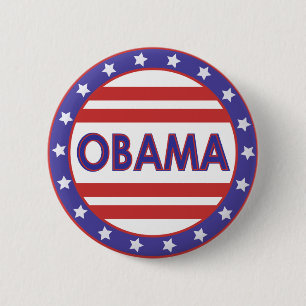 Obama Stars&Stripes Circle Pinback Button