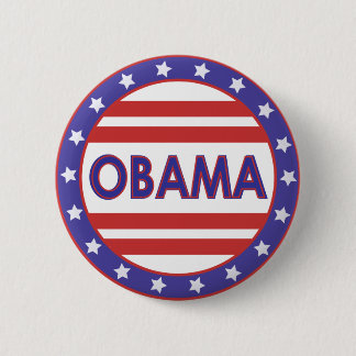 Obama Stars&Stripes Circle Pinback Button