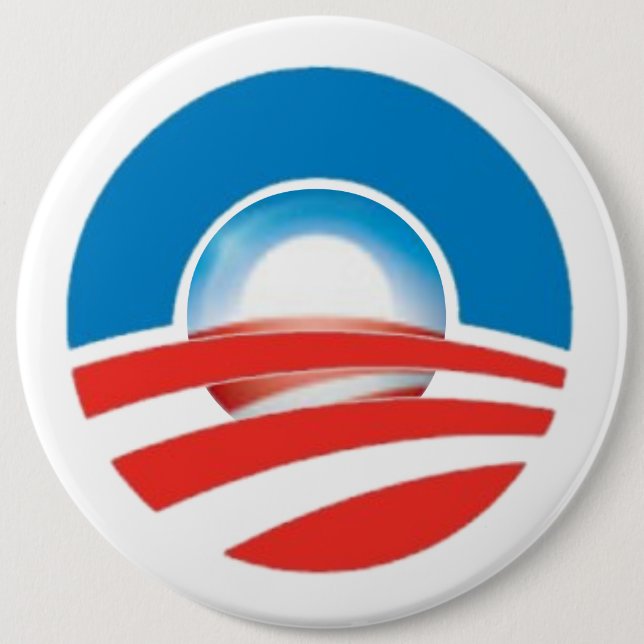 Obama Sunrise 3D Logo within Logo 2013 Pinback Button (Front)