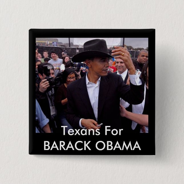 obama texas, Texans For BARACK OBAMA Button (Front)