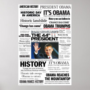 Obama: The 44th President Headline Collage Poster