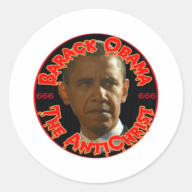 Obama The AntiChrist Classic Round Sticker (Front)