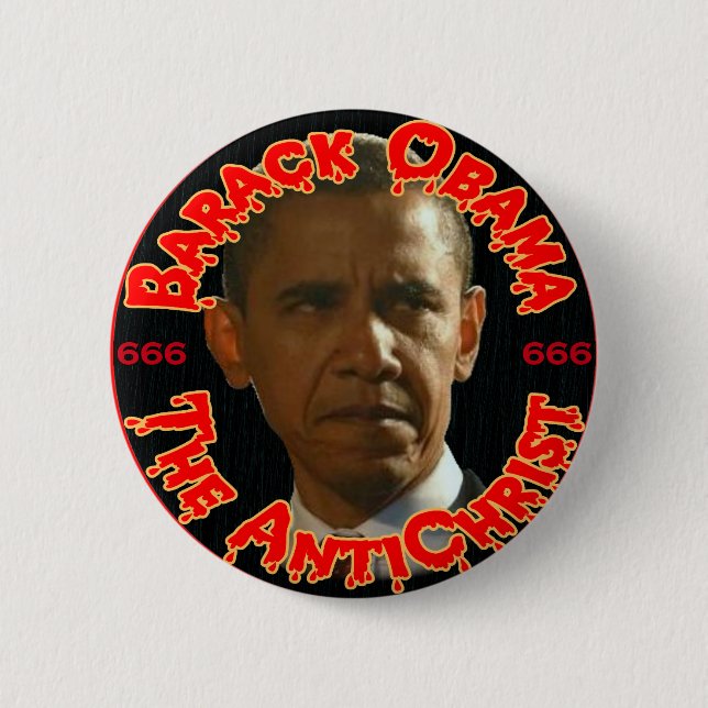 Obama The AntiChrist Pinback Button (Front)