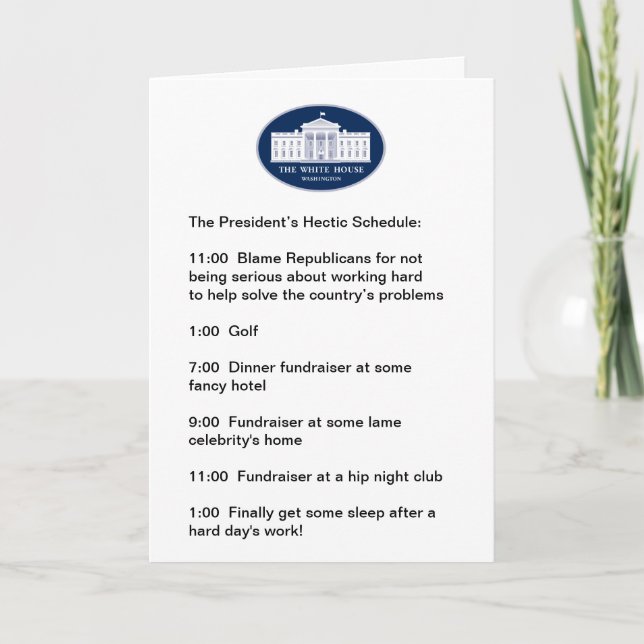 Obama - The Golfer / Fundraiser-in-Chief Card (Front)