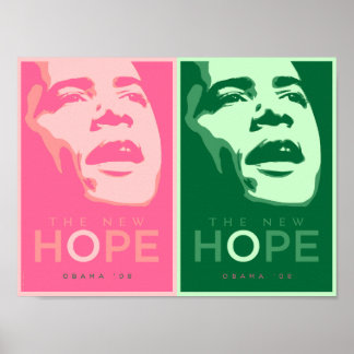 Obama - The New Hope Pink & Green Poster