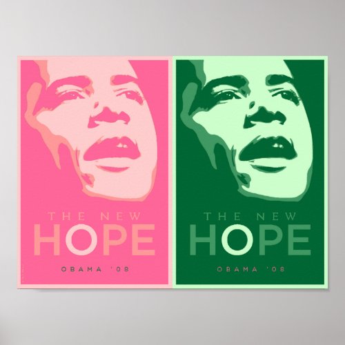 Obama _ The New Hope Pink  Green Poster
