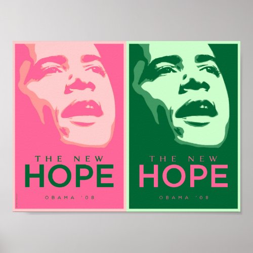 Obama _ The New Hope Pink  Green Poster 2