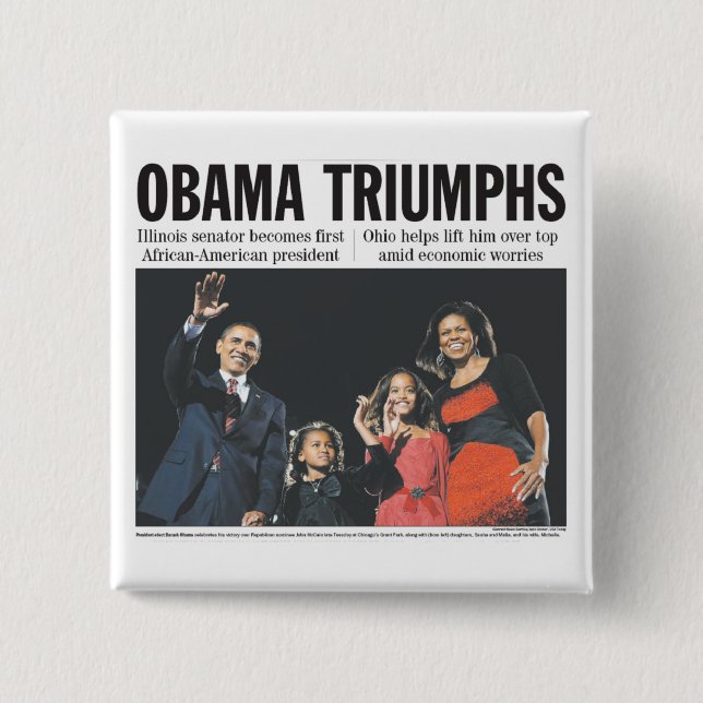 Obama Triumphs Button (Front)