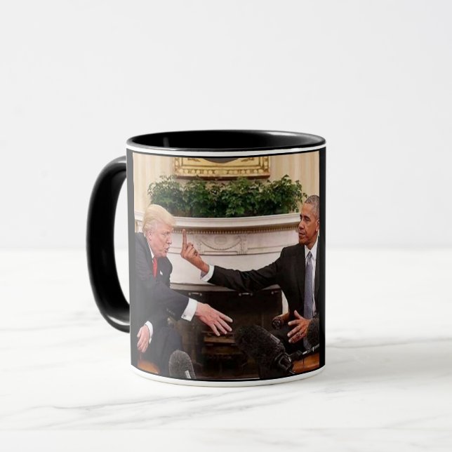 OBAMA TRUMP POLITICAL HUMOR MUG (Front Left)