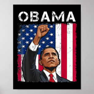 Obama Vintage President 2028 Obama Retro Flag Amer Poster