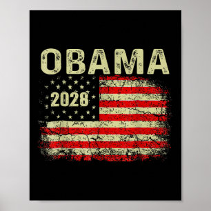 Obama Vintage President 2028 Obama Retro Flag Amer Poster