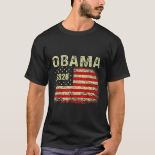 Obama Vintage President 2028 Obama Retro Flag Amer T-Shirt