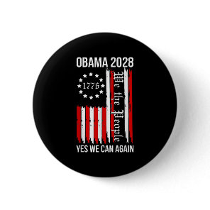 Obama Vintage Retro Patriotic 2028 Political Prote Button