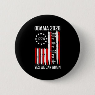 Obama Vintage Retro Patriotic 2028 Political Prote Button