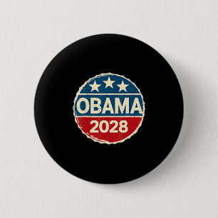 Obama Vintage Retro Patriotic 2028 Political Prote Button