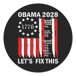 Obama Vintage Retro Patriotic 2028 Political Prote Classic Round Sticker